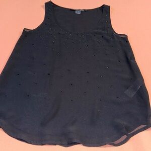 New French Connection Rhinstone Embelished Lined Top. Sizes 2. Black